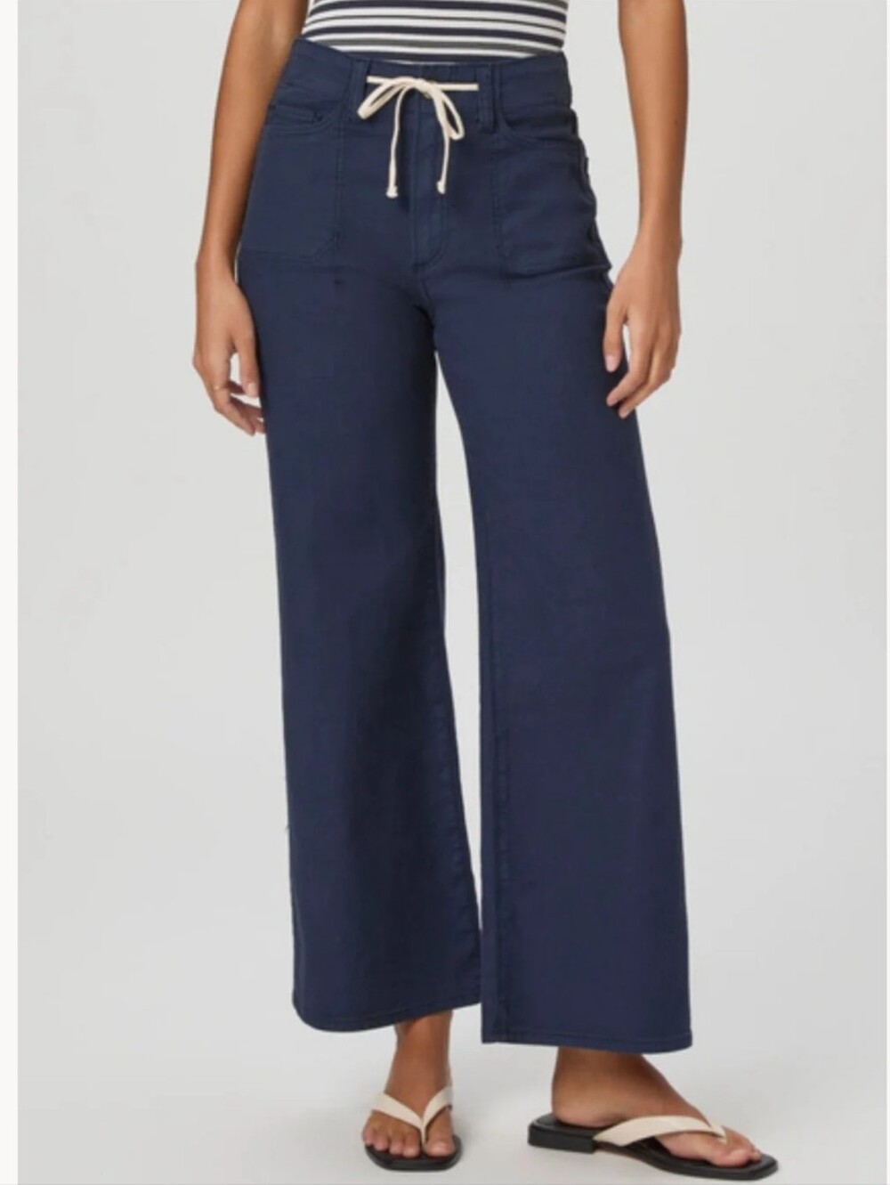 Paige Ari Wide Leg Pant In Vintage Navy Seascape NWOT